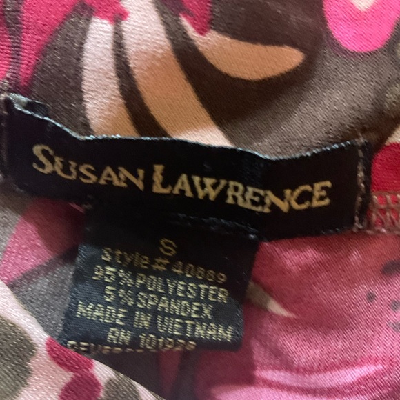 Susan Lawrence Brown Pink Paisley Dress Size S Poly/Spandex. SKU 15 - Picture 3 of 3